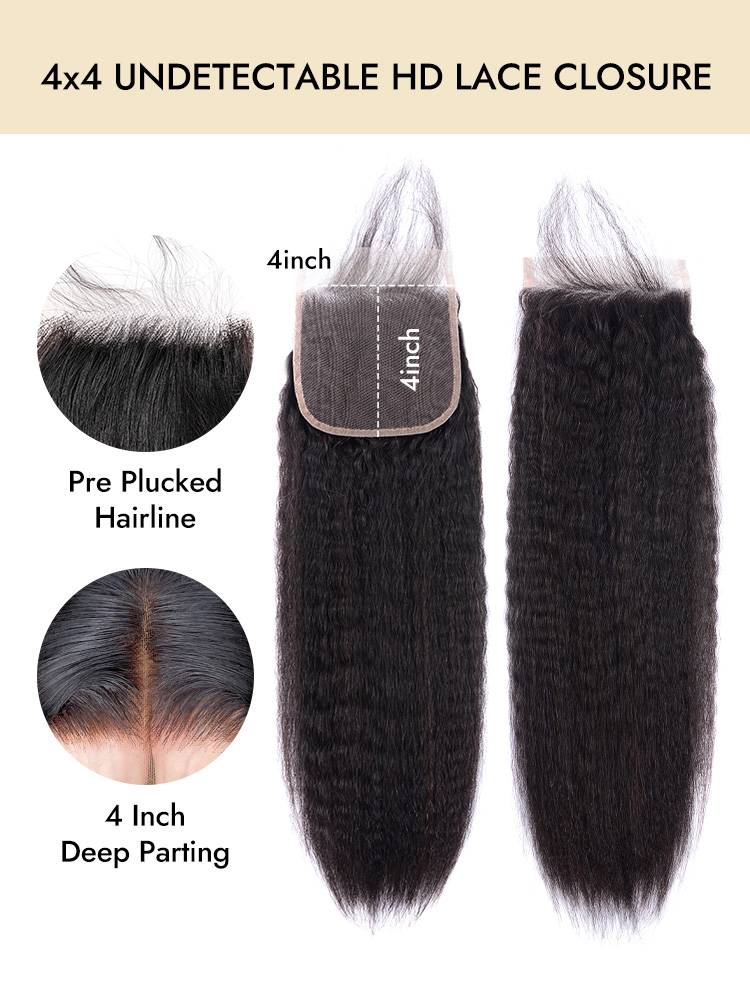 Kinky Straight 4x4 HD Lace Closure