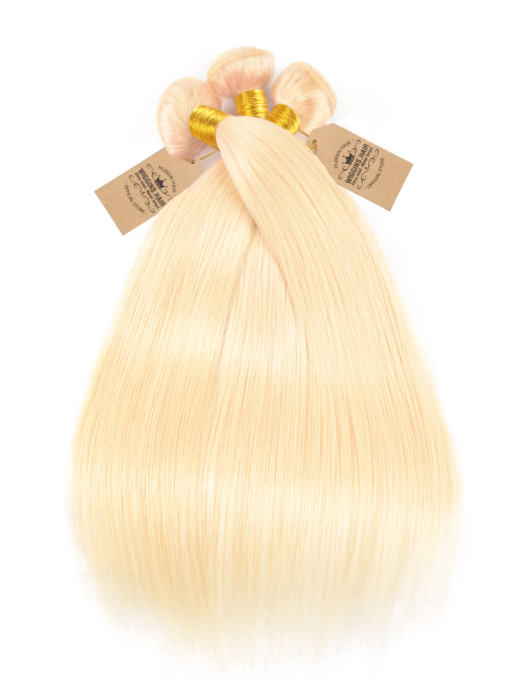 Blonde Straight Human Hair 3 Bundles