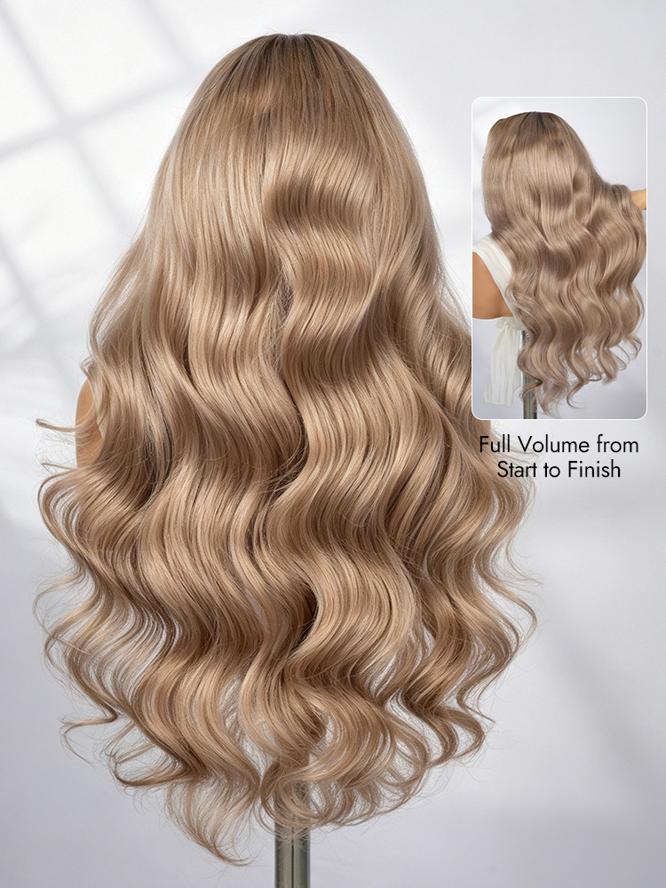 Ombre Blonde Highlights Body Wave Wigs Human Hair