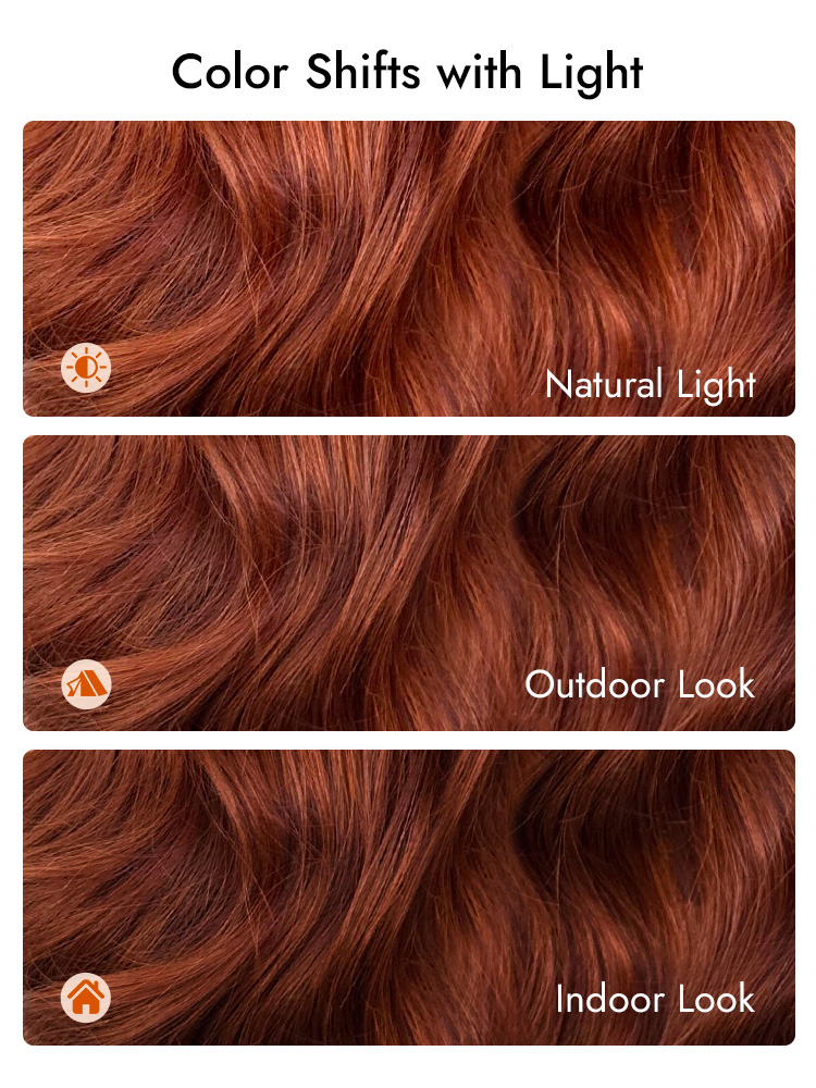 Orange Brown Layered Cut Human Hair