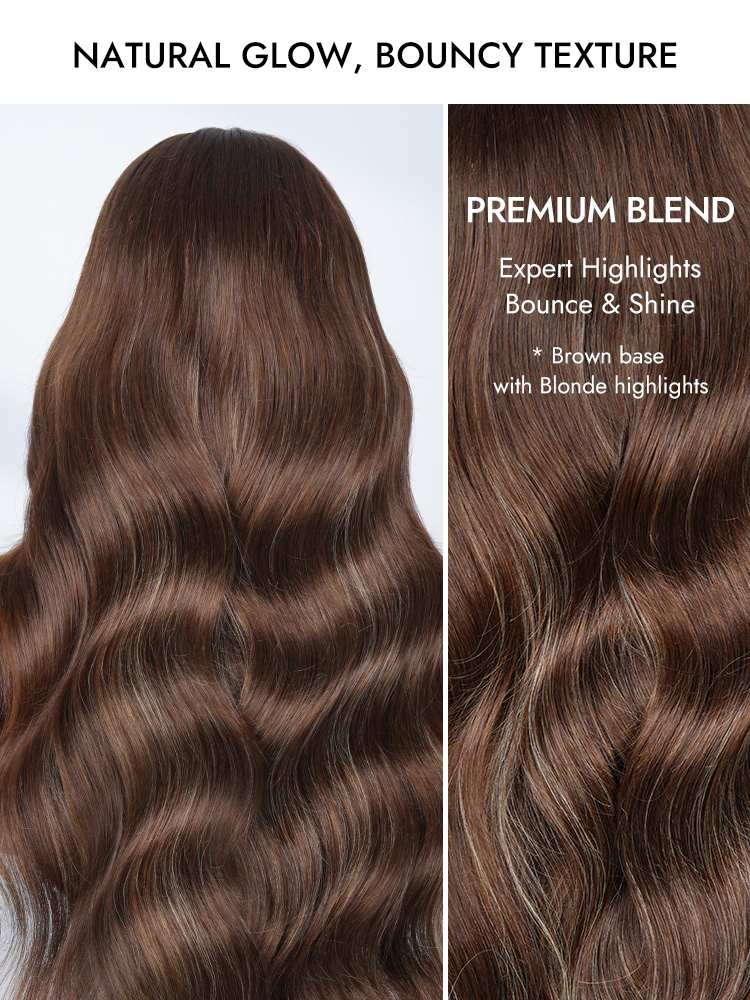 Brown With Highlight Blonde Lace Wigs