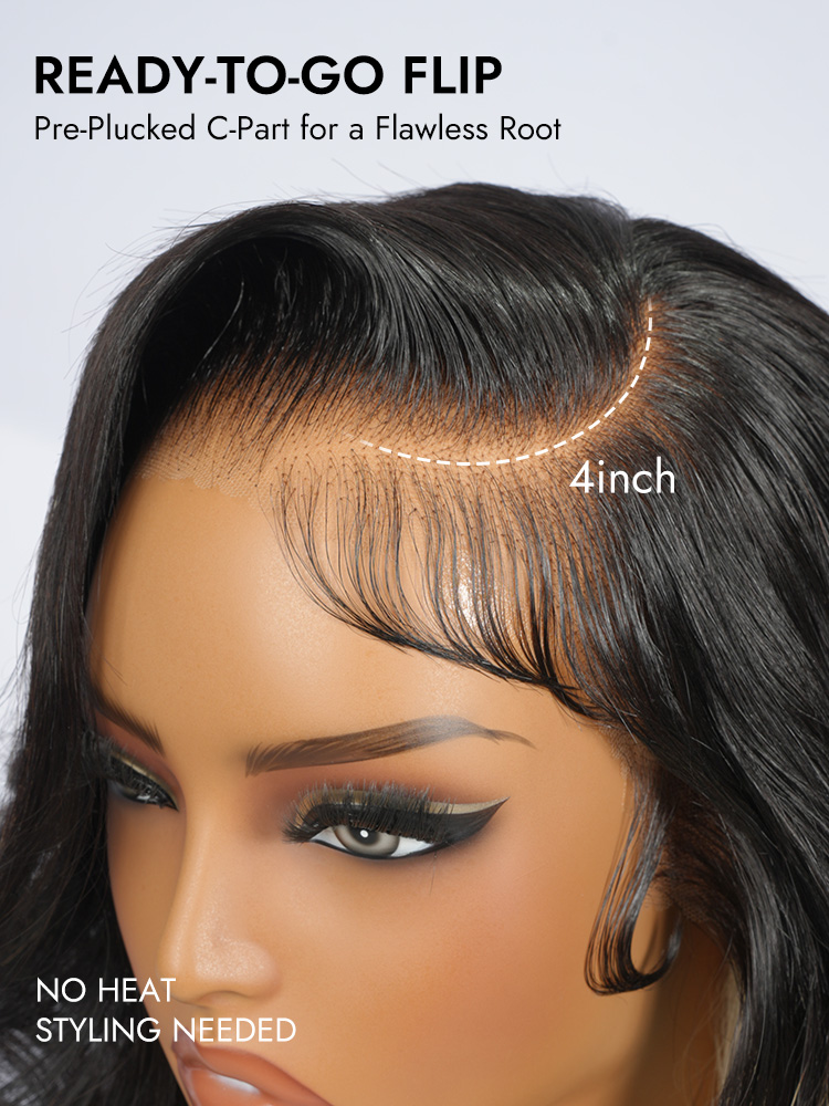 One-Sided Highlight Blonde Wigs with C Part Design