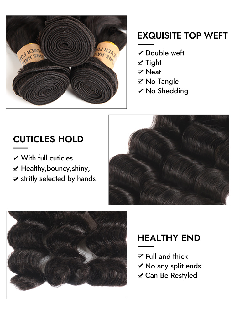 Loose Deep Virgin Hair 4pc Weaves 