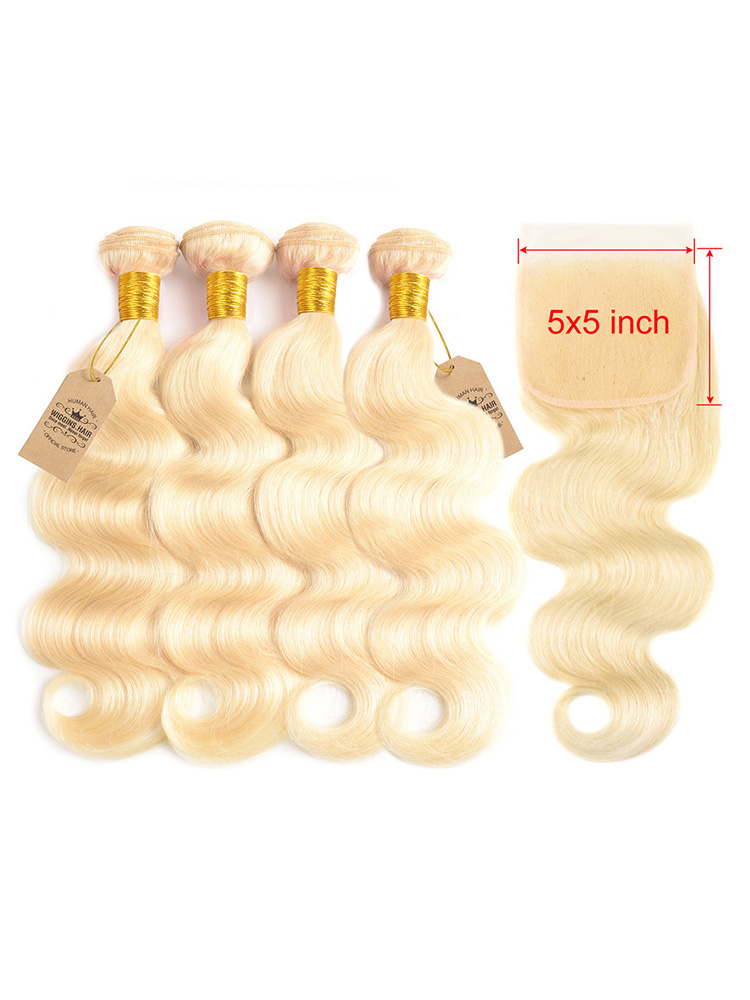 Blonde 4 Bundles With 5*5 Closure