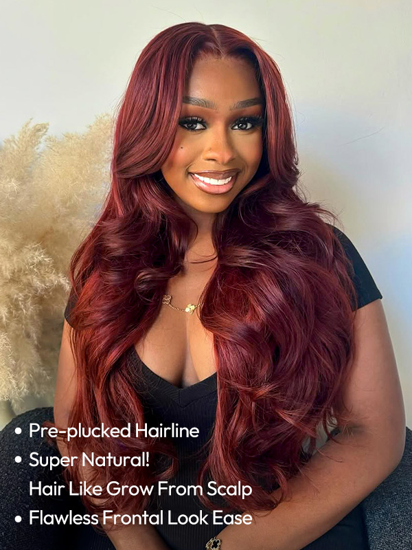 pre plucked hairline body wave wig