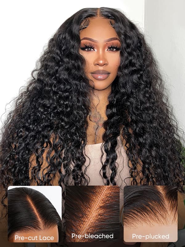 deep wave pre-cut pre-plucked wig