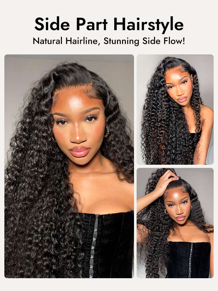 Long Deep wave lace front wigs