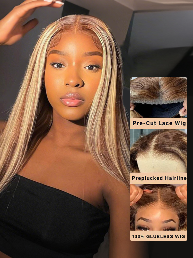 Brown Highlights Human Hair