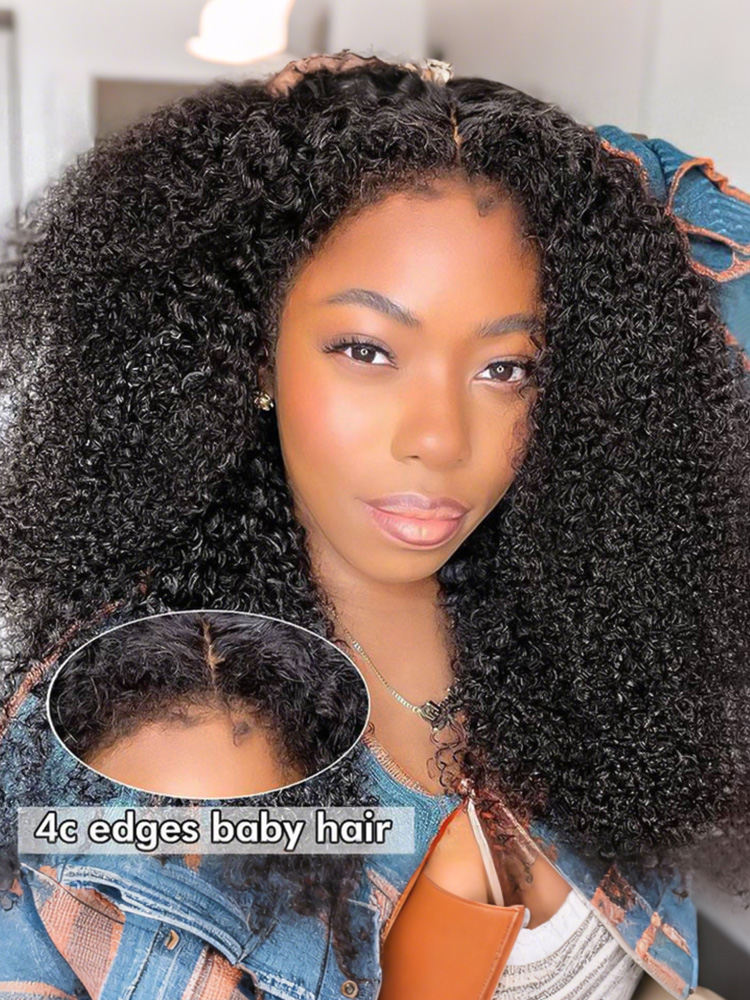 Curly 4C Edge Wigs