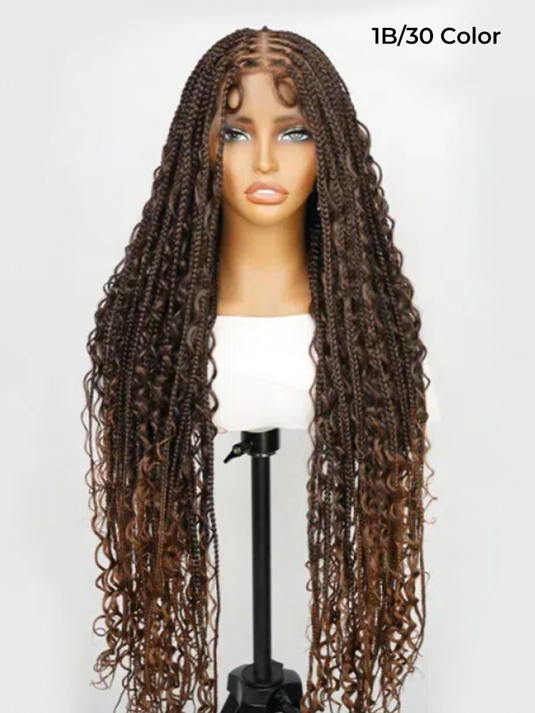 Ombre synthetic Box Braided Wigs