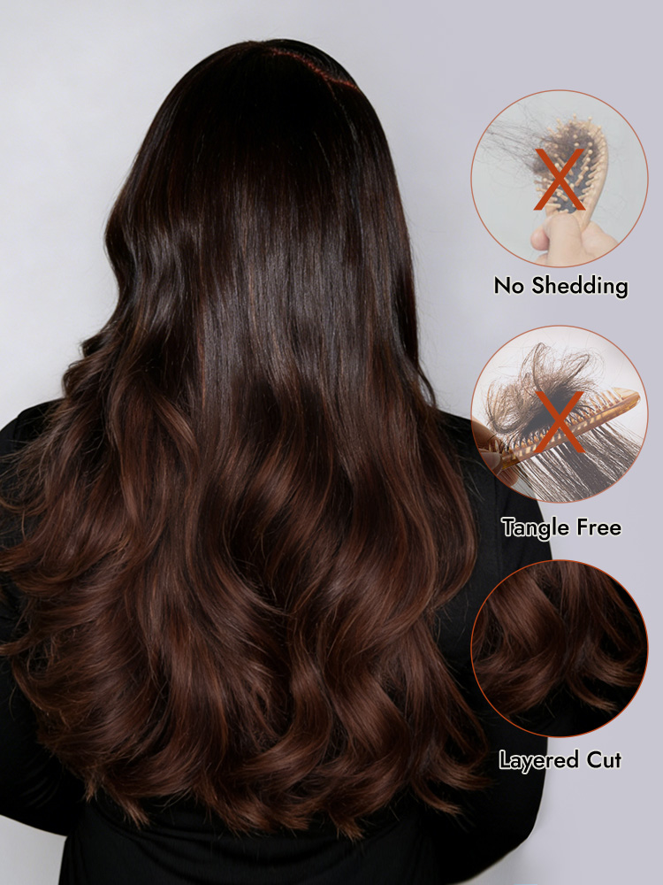 Ombre Layer Wavy Glueless Wig 