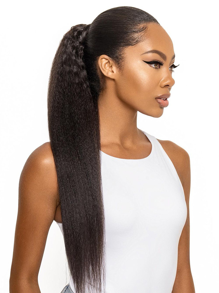 Yaki Straight Human Hair Ponytail