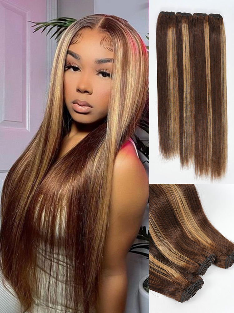 Highlight Straight Human Hair Bundles