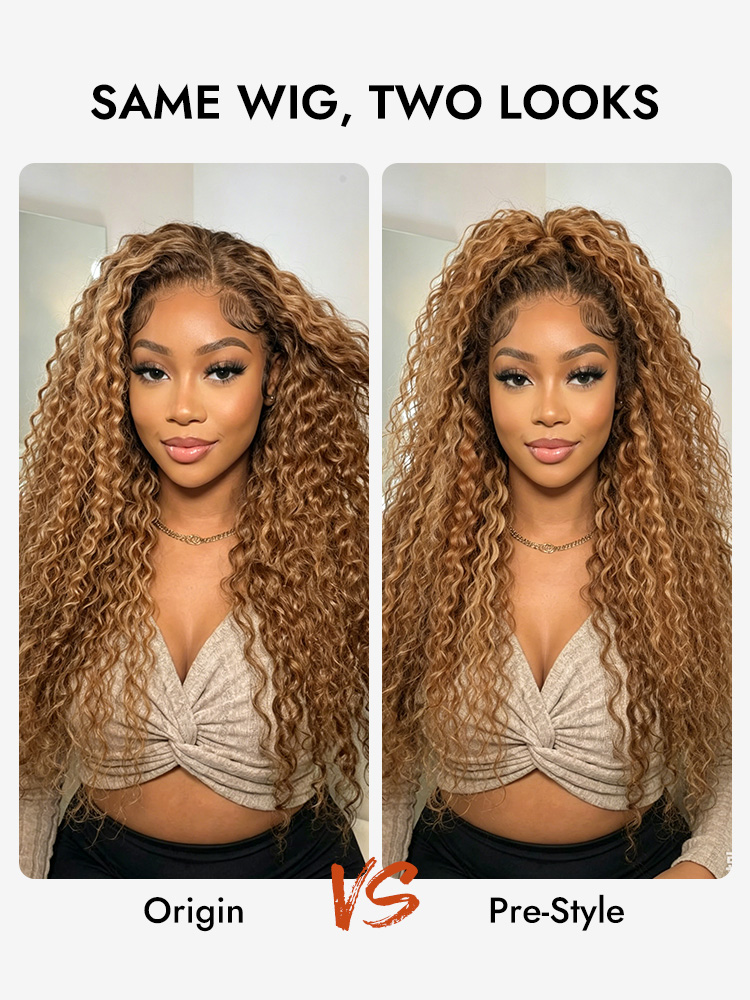 Highlights Water Wave Human Hair Wigs