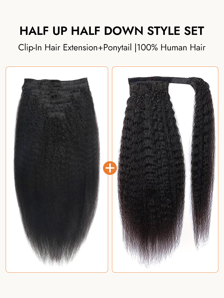 100% Human Hair Kinky Straight Hair Extension
