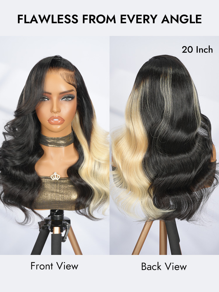 Highlight Blonde Wig With Flipped-Out Waves