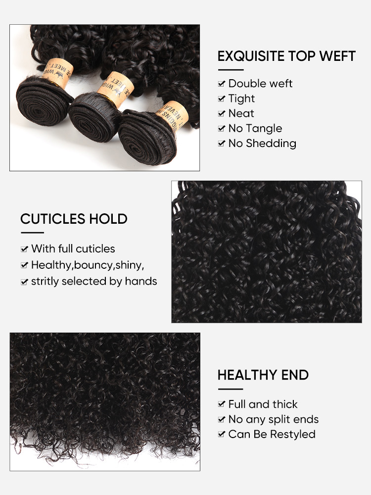 Jerry Curly 3 Bundles Human Hair