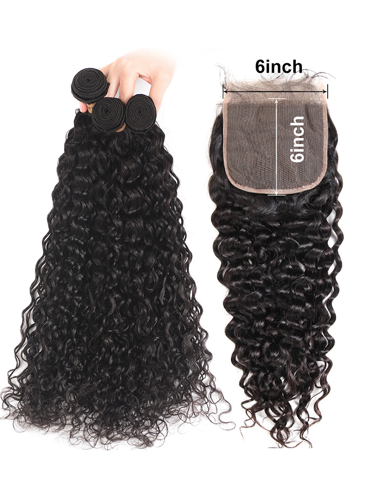 Water Wave Bundles with Lace Closure