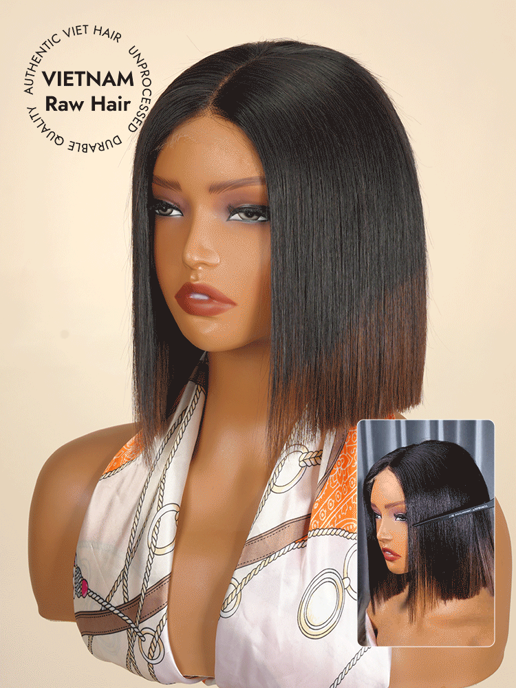 Raw Vietnamese Straight Bob Human Lace Wig