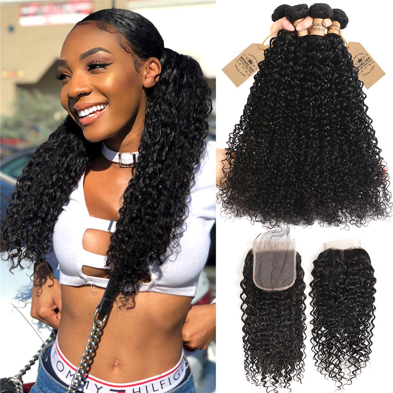 4pcs Curly Wave Human Hair