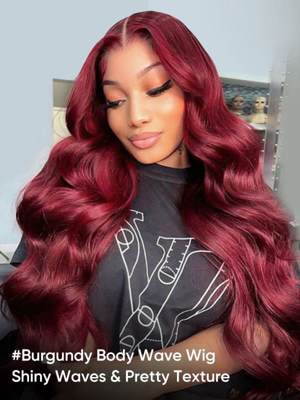 burgundy body wave wigs
