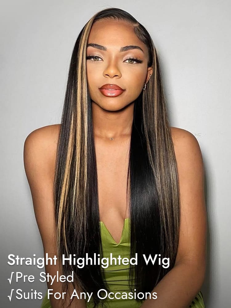 highlight straight 13x4 lace wig