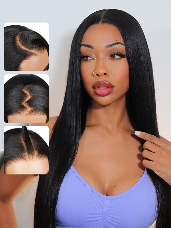 straight human hair wig pre plucked