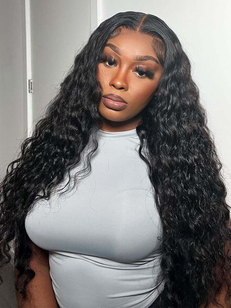 long loose deep wave front wig