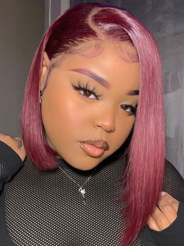 Burgundy Bob Lace Front Wig
