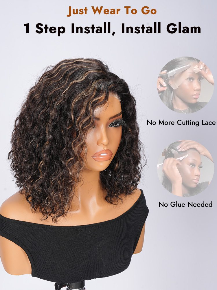 Ready To Go  Highlight Human Hair bob wig