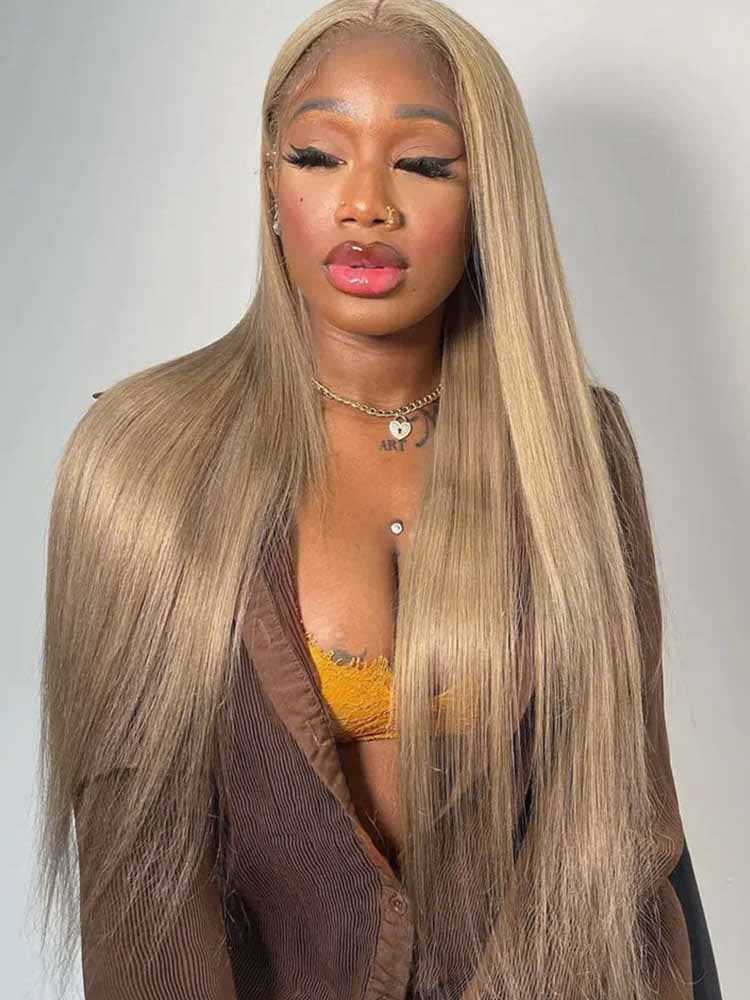 #27 Blonde Straight Human Hair Lace Wig