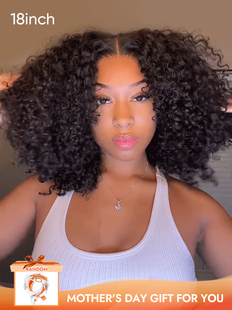 WIGGINS Ready & Go 250% Density Popping Curly HD Lace Front Wigs Medium Length Human Hair Wigs