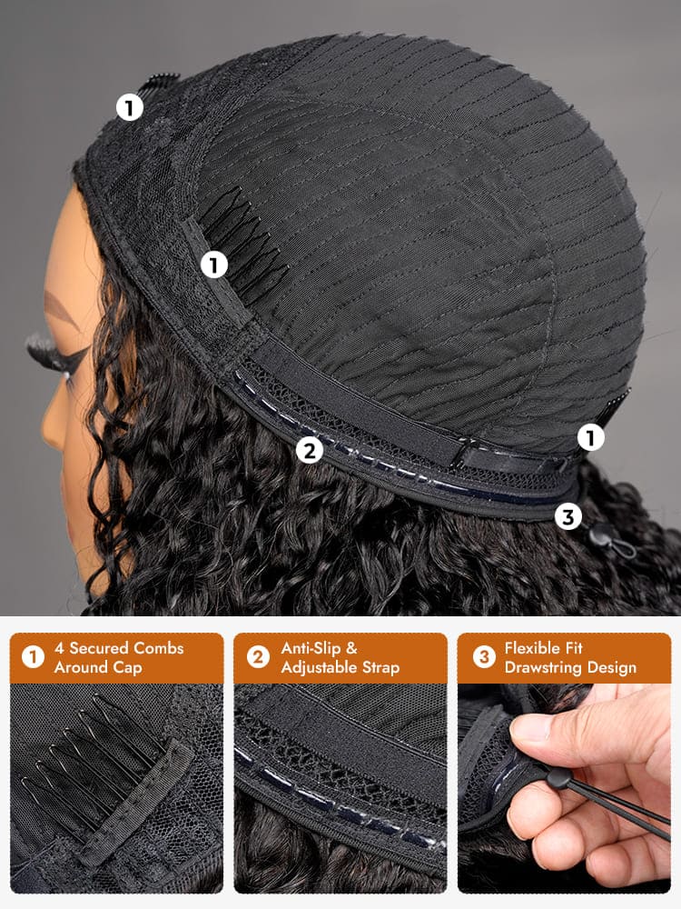 Wand Curls Half Wig With Drawstring