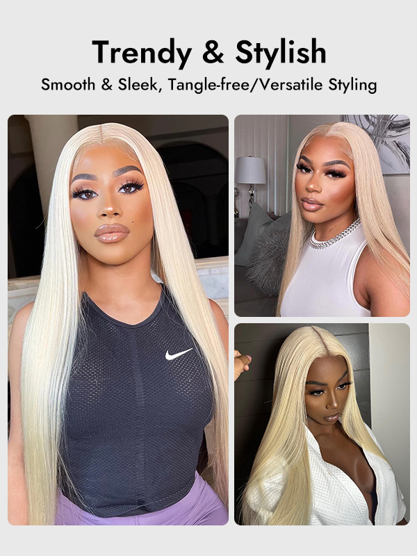 Blonde Straight Human Hair Wigs