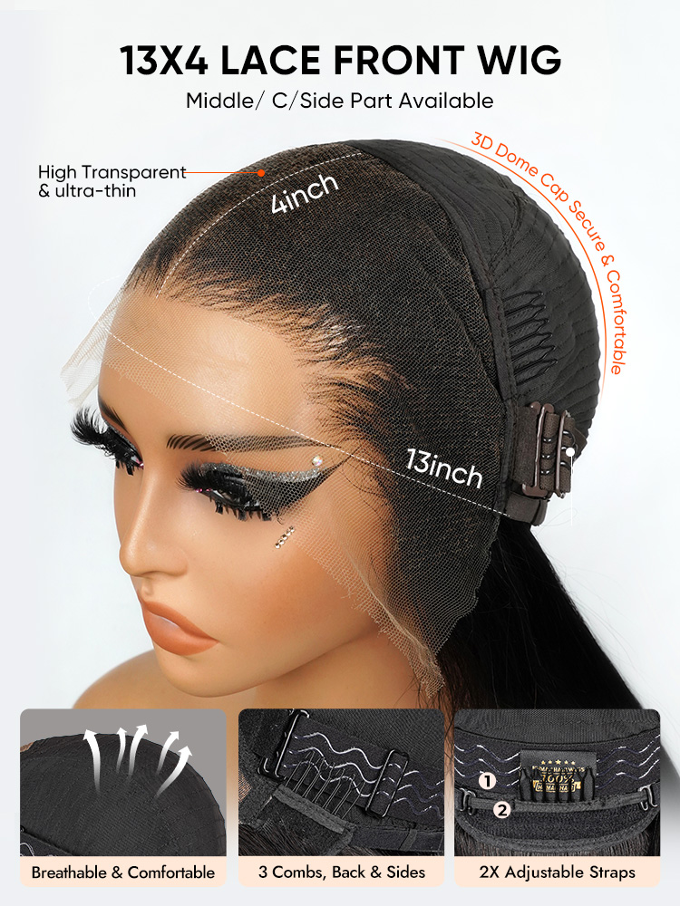 Red Highlights 13x4 Lace Frontal Wig