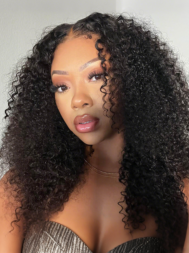 Curly 4C Edge Lace Front Wigs