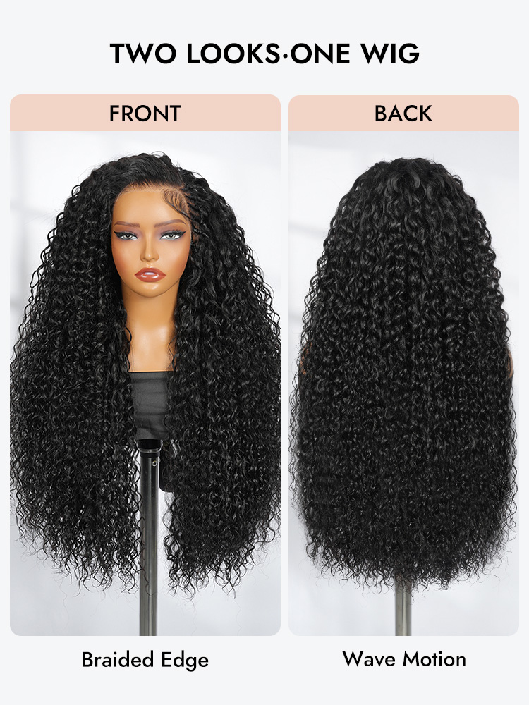 Pre-Braided Water Wave Human Hair Wigs