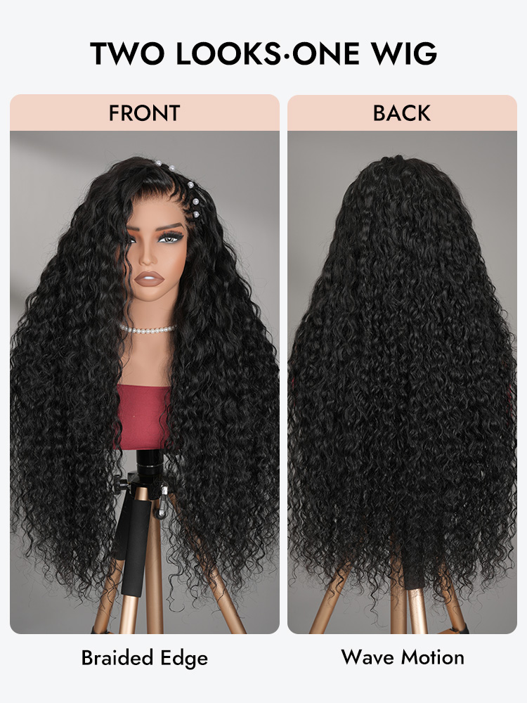 Pre-Braided Water Wave Human Hair Wigs