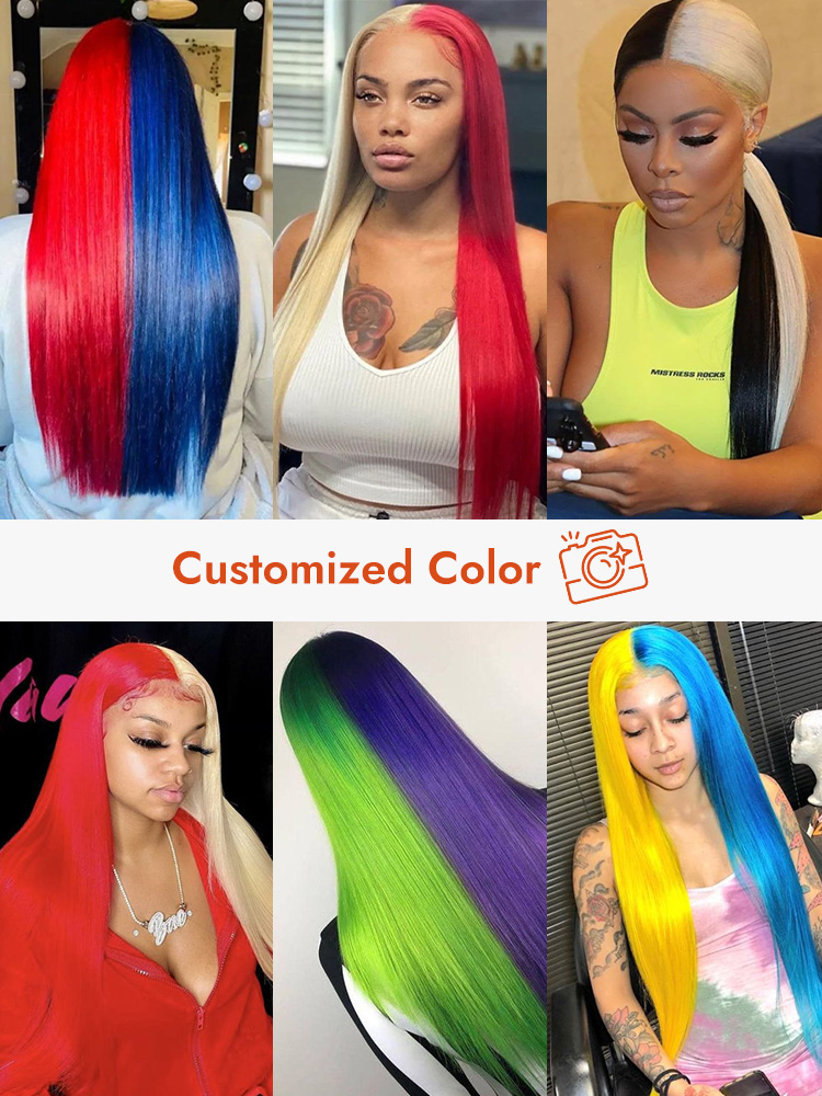 customeized color wigs human hair