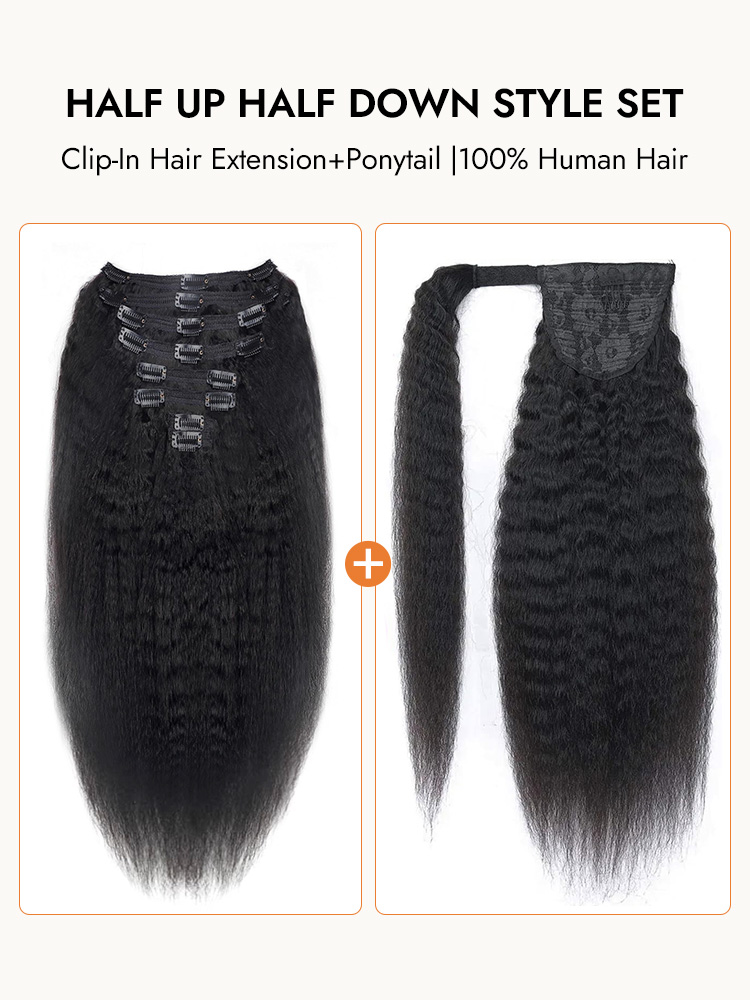 100% Human Hair Kinky Straight Extension