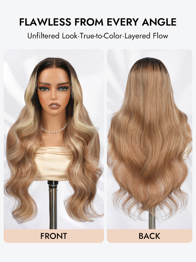 Caramel Blonde Highlgihts Body Wave Wigs 