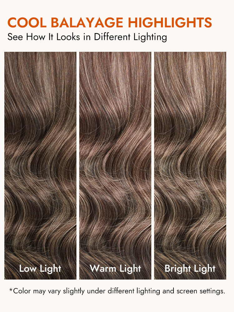 Balayage Highlights Layered Cut Human Hair