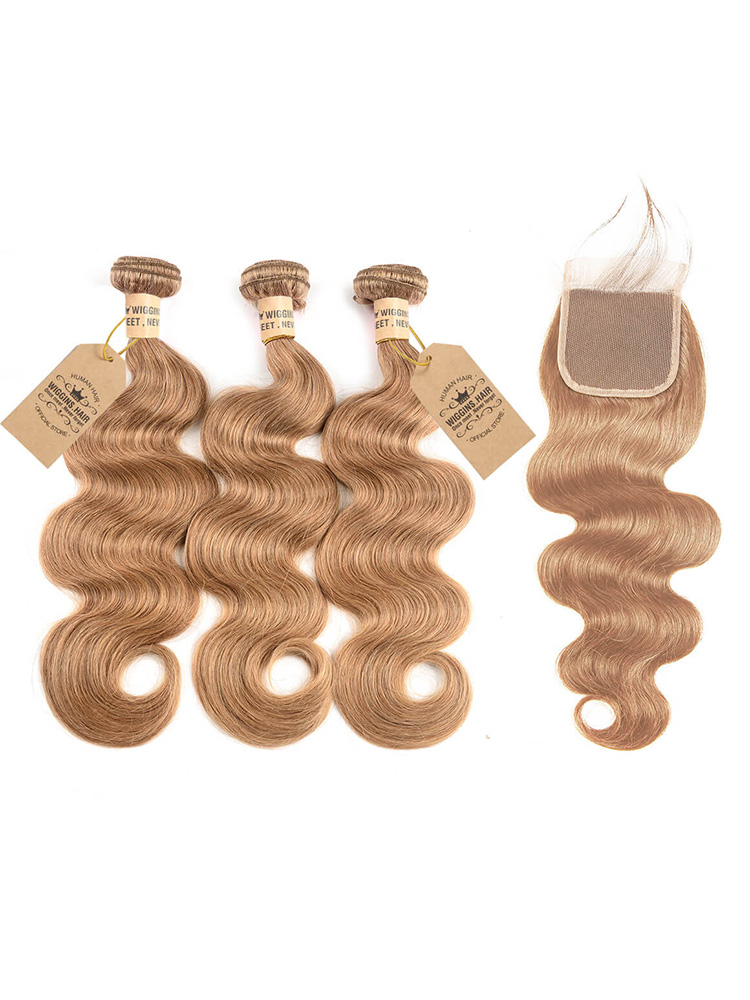 Honey Blonde 3 Bundles with Lace Closure