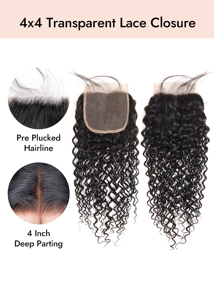 Jerry Curly Hair 4x4 Lace Closure