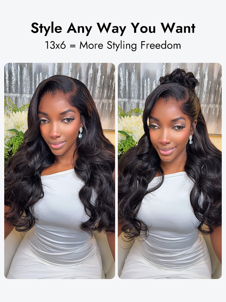 body wave side part wig with lagos hairline