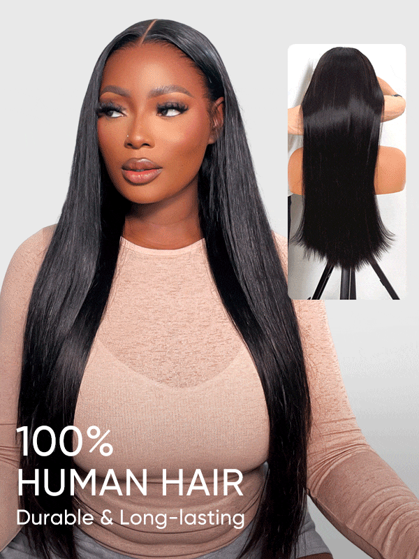 durable long straight wig