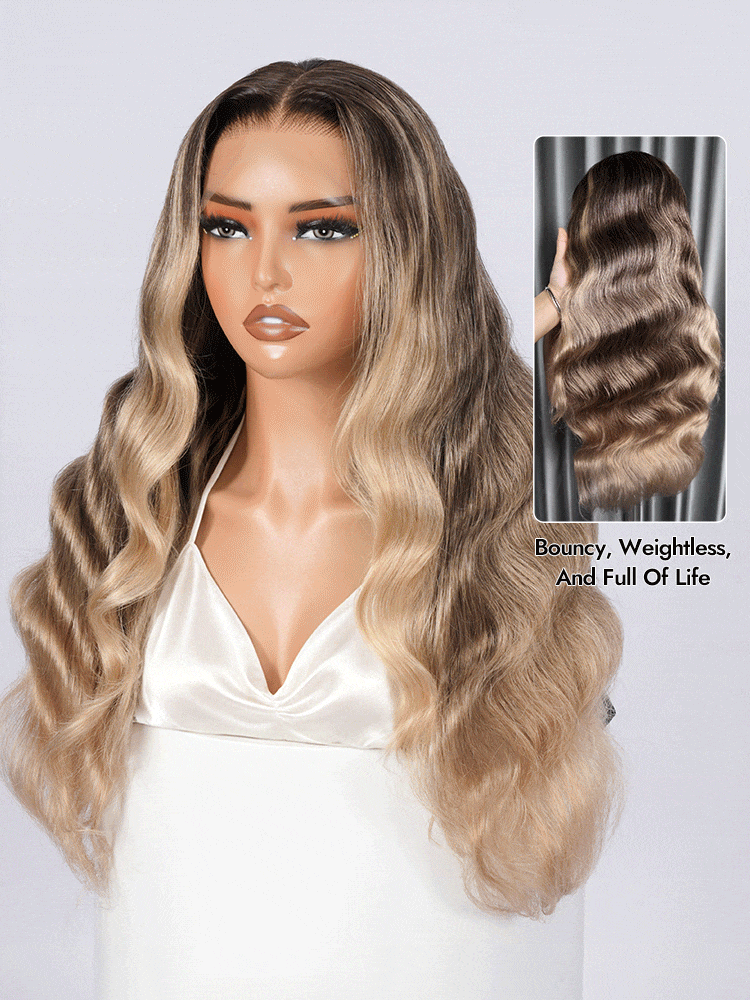 Money Piece Highlight Body Wave Hair Wig