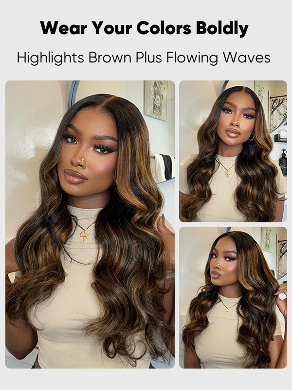 blonde higlights on black wig