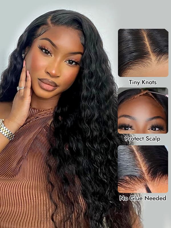 deep wave human hair wig glueless