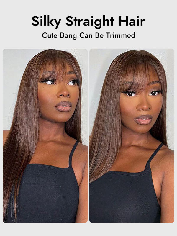 lace closure wig with bangs